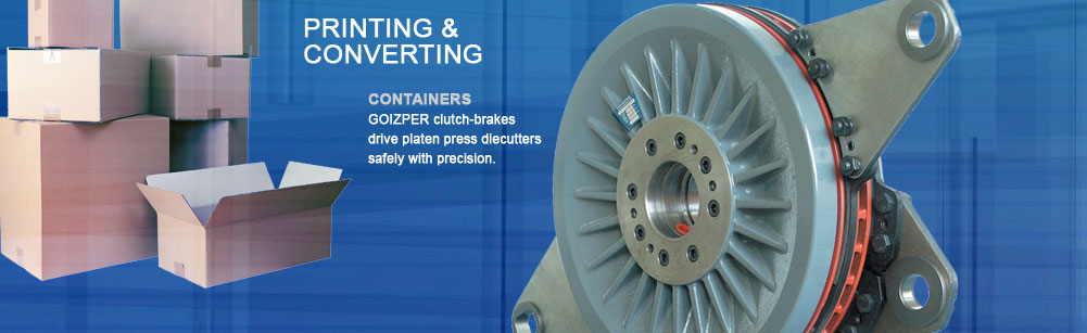 Printing and Converting - Containers - Goizper clutch-brakes drive platen press diecutters safely with precision